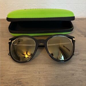Polaroid Black Sunglasses with Gold Accents